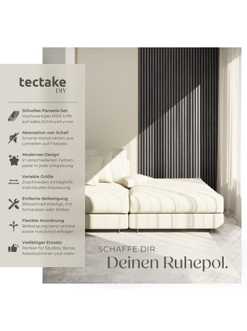 tectake Akustikpaneele aus MDF und Echtholzfurnier - Eiche hellgrau
