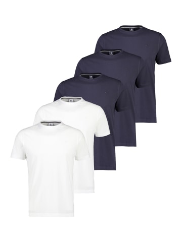 Lerros T-Shirt Basic in Dunkelblau / weiß