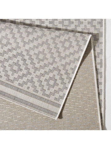 NORTHRUGS In- & Outdoor Teppich Raute grau/creme