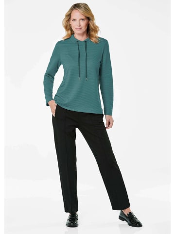 GOLDNER Langarm Viskose-Pullover, Stehbund in grün