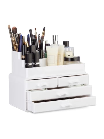 relaxdays 2x Makeup-Organizer in Weiß