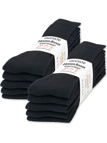 Occulto 10er Pack Schwarze Socken Tennis & Sport  Boris in 10Blk