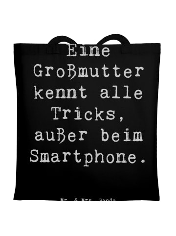 Mr. & Mrs. Panda Tragetasche Großmutter Tricks mit Spruch in Schwarz