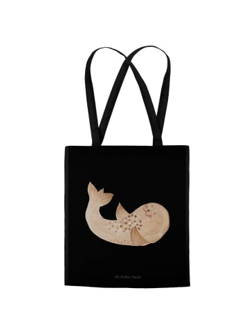 Mr. & Mrs. Panda Schultertasche Robbe Liegen ohne Spruch in Schwarz