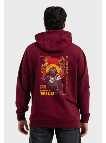 OLDSKULL Sweatjacke Wrldvibe Return to Wild Graphic in Burgundy