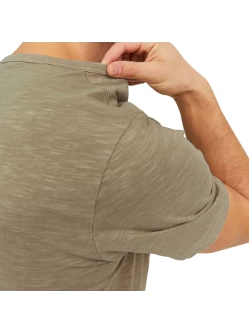 Jack and Jones 1er Pack JJESPLIT Neck Tee SS in Beige