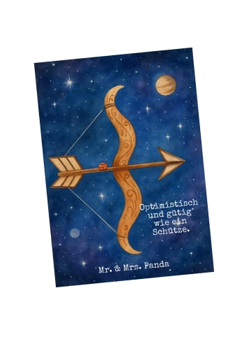 Mr. & Mrs. Panda Grußkarte Sternzeichen Schütze Design mit Spruch in Weiß