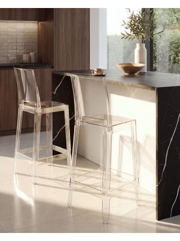 Beliani 2-tlg Barhocker WELLINGTON in Transparent