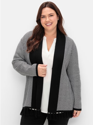 sheego Strickjacke in schwarz-weiß