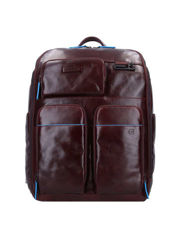 Piquadro Blue Square Revamp Rucksack RFID Leder 42 cm Laptopfach in mahogany