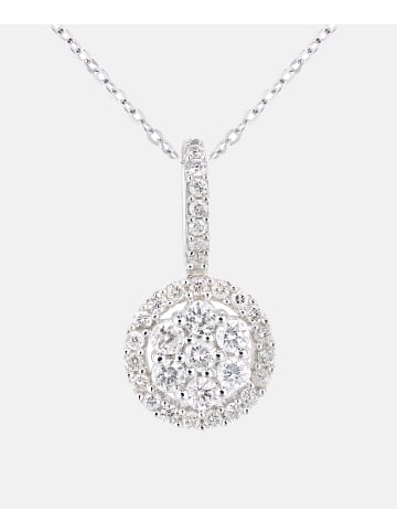 Diamant L'éternel Halskette mit Anhänger aus 375 Weißgold mit Diamant Blumen-Design