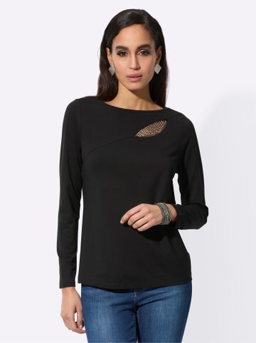 creation L Langarmshirt in schwarz