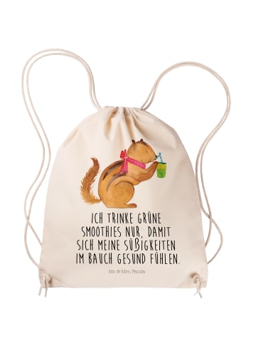 Mr. & Mrs. Panda Jutebeutel Eichhörnchen Smoothie mit Spruch in Creme