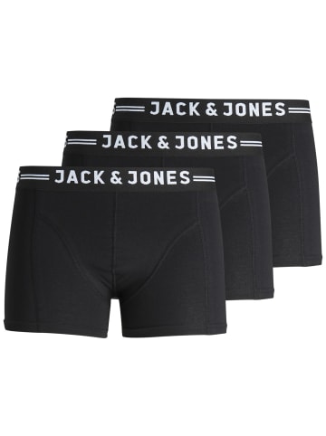 JACK & JONES Junior 3er Pack Boxershorts in black wasitband w.white logo