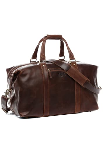 SID & VAIN Leder-Reisetasche echt Leder Weekender groß | Ledertasche braun ZANE in braun
