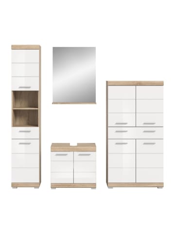 ebuy24 Badmöbelset Lambada Weiß 186 x 34 cm