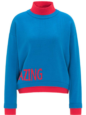 myMo Damen Feinstrickpullover in Classic Blue