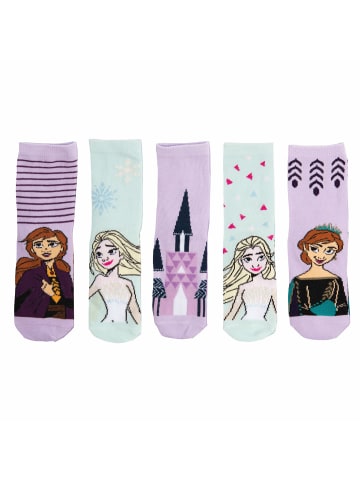 United Labels 5er Pack Disney Frozen  - Die Eiskönigin Sneakersocken in Mehrfarbig