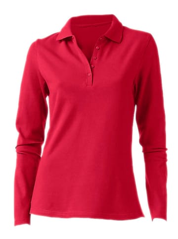 Heine Langarm-Poloshirt in rot