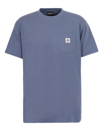 HONESTY RULES T-Shirts " Pocket " in dove-blue