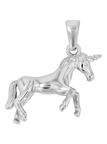 Adeliás Mädchen Anhänger – Einhorn Anhänger aus Edelstahl in silber