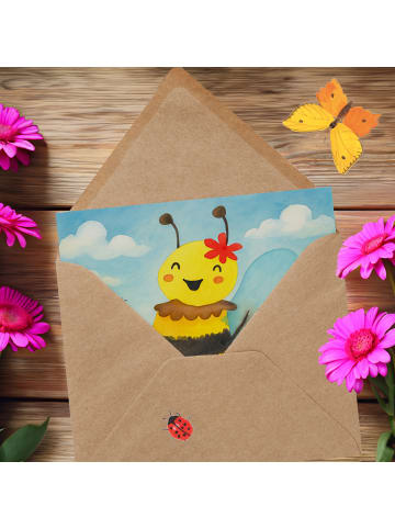 Mr. & Mrs. Panda Grußkarte Biene Happy Design ohne Spruch in Weiß