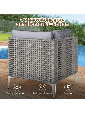 COSTWAY Rattan Gartenmöbel Set in Grau