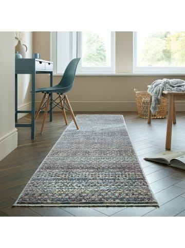 KADIMA DESIGN Kurzflor-Teppich Pflegeleicht PERRAN Streifen Geometrisch in Blau