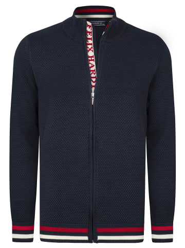 Felix Hardy Stehkragen Strickjacke in navy
