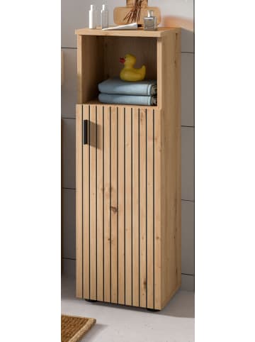 Inn.Furn Kommode Eiche 30 x 95 cm, Badschrank mit Leistenoptik