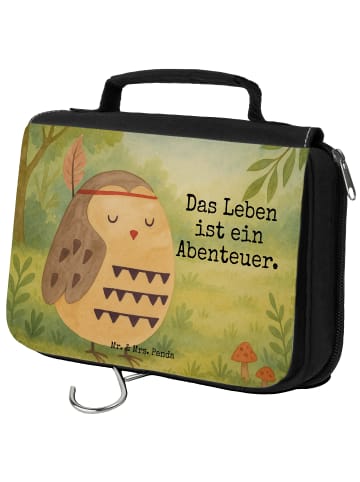 Mr. & Mrs. Panda Kulturtasche Eule Federschmuck Design mit Spruch in Weiß