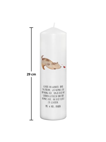 Mr. & Mrs. Panda Kerze Hund Marienkäfer mit Spruch in Weiß
