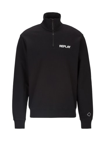 Replay Sweatshirt P.Dyed Cotton Fleece in schwarz