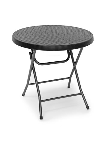 relaxdays Gartentisch Bastian in Schwarz - (H)74 x ø80 cm