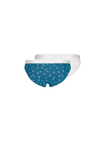 Skiny Slip 2er Pack in Petrol/Weiß
