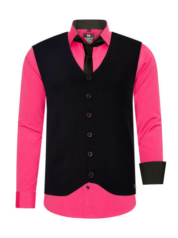 Rusty Neal Hemd mit Weste und Krawatte in Pink