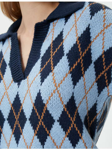 KOTON Sweater in Hellblau gemustert