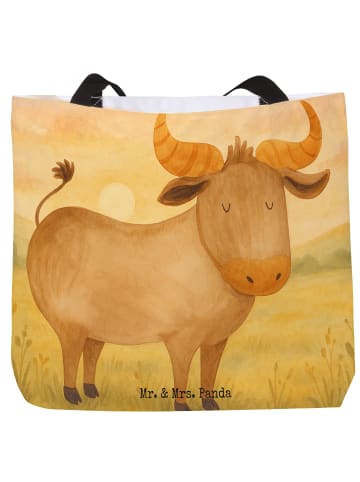 Mr. & Mrs. Panda Tote Bag Sternzeichen Stier Design ohne Spruch in Weiß
