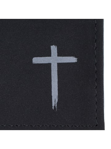 oxmox New Cryptan Geldbörse RFID Schutz 11 cm schwarz-freedom cross grey
