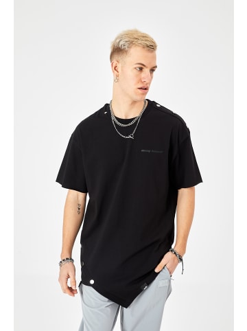 Ossy Homer T-Shirt Oversize Fit mit 320gsm Baumwolle in Schwarz