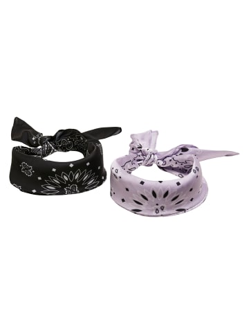 Urban Classics Urban Classics Unisex Satin Bandana 2-Pack in black/lilac