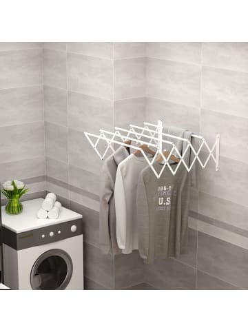 HOMCOM Wäscheständer-63,5L x 60B x 20H cm-Weiß