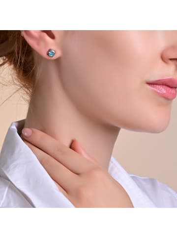 Adeliás Damen Ohrringe – Ohrstecker aus Edelstahl mit Strass Steinchen in silber