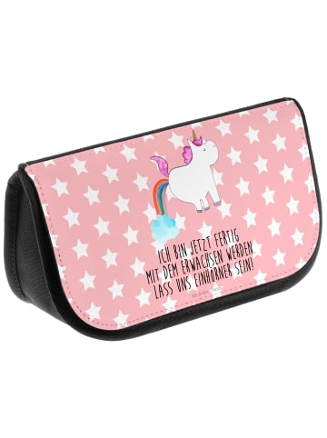 Mr. & Mrs. Panda Kosmetiktasche Einhorn Pupsen mit Spruch in Rot Pastell