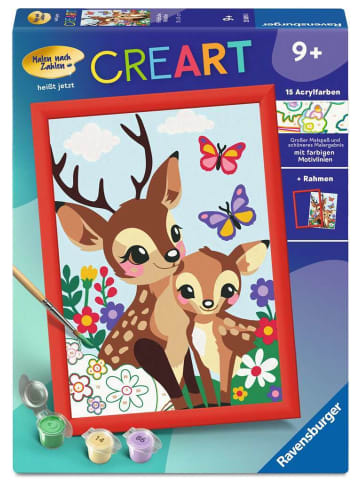 Ravensburger Kreativität CreArt, Malen nach Zahlen Kinder - Fröhliche Hirsche Ab 9 Jahre in bunt
