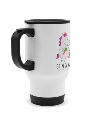 Mr. & Mrs. Panda Kaffeebecher Einhorn Vegan mit Spruch in Weiß