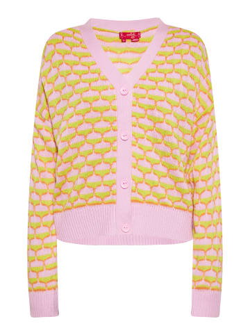 Swirly Damen Cardigan in Pink Limone Orange