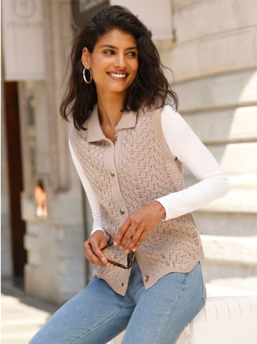 Sieh an! Strickweste in sesam