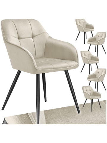 tectake Polstersessel gepolstert, in Samtoptik, gesteppt, 58 x 62 x 82 cm