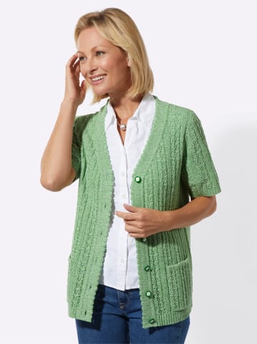 WITT WEIDEN Ajourstrickjacke in apfel-ecru-meliert